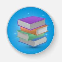 Colored realistic book stack vector