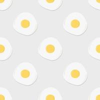 patrón sin costuras de huevos fritos sobre fondo gris, vector de papel tapiz de estilo minimalista.