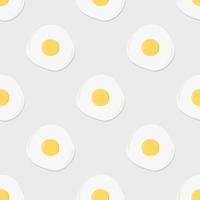 Seamless pattern of fried eggs on gray background, minimalist style wallpaper vector. vector
