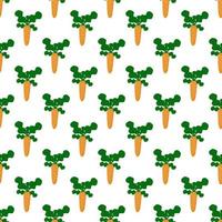Seamless Carrot Pattern Background  The concept of health care by eating vegetables, vector illustration