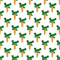 Seamless Carrot Pattern Background  The concept of health care by eating vegetables, vector illustration