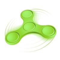 Rolling fidget spinner, perspective view, rotation effect vector