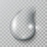 A realistic   water  drop, with  shadows, reflections and flares vector