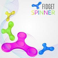 conjunto de fidget spinners de diferentes colores vector