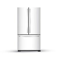 Vector illustration of  modern realistic frige on white backgrou