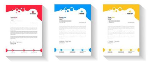 corporate modern business letterhead design template with yellow, blue and red color. creative modern letterhead design template for your project. letter head, letterhead, business letterhead design. vector