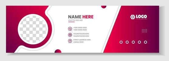 Corporate Modern Email Signature Design template. Email signature template design with red color. business e signature vector design.