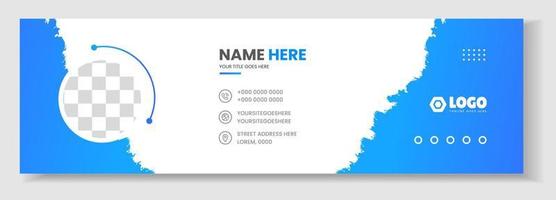 plantilla de diseño de firma de correo electrónico moderno corporativo. diseño de plantilla de firma de correo electrónico con color azul. diseño de vector de firma de negocios e.