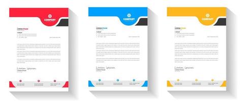 corporate modern business letterhead design template with yellow, blue and red color. creative modern letterhead design template for your project. letter head, letterhead, business letterhead design. vector