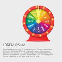 Fortune spinning wheel. Gambling concept, win jackpot in casino illustration