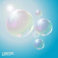 Transparent soap bubbles vector