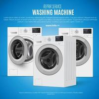 realisic vector washers on  blue background. Perspective view