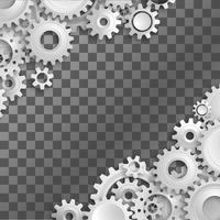 White gears on the transparent  background vector