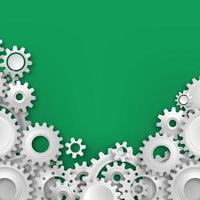 White gears on the green  background vector