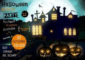 Halloween party. Horizontal  Poster. vector