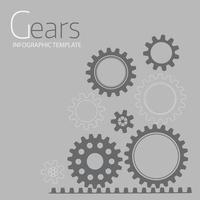 Vector infographic template with gears  on grey background