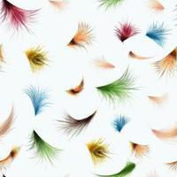 Colorful feathers  on  white background. vector