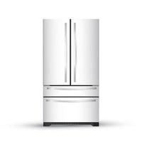 Vector illustration of  modern realistic frige on white backgrou