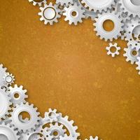 White gears on the grey background vector