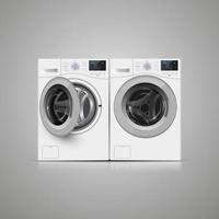 Vector illustration of  two   washers on grey background. Front