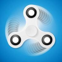 spinner de mano blanca con efecto de desenfoque de movimiento. vector