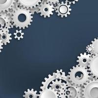 White gears on the grey background vector
