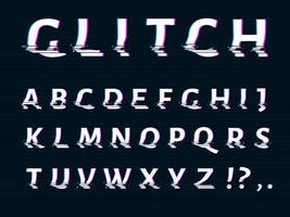 Vector distorted glitch font.