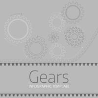 Vector infographic template with gears  on grey background