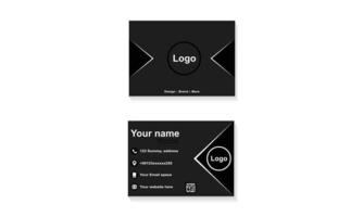 Dark black elegant business card template design vector