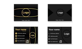 Beautiful black gold business card template Vector