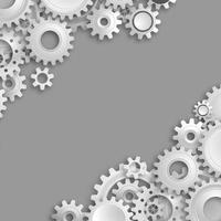 White gears on the grey background vector