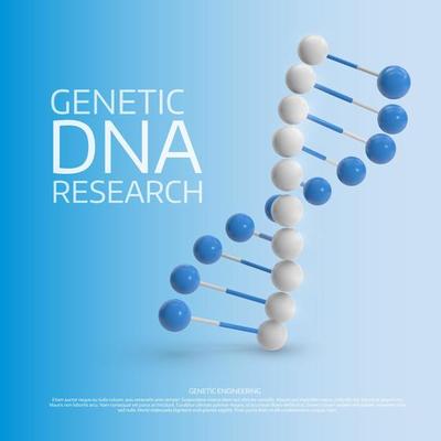 Abstract  colorful  medical background with  3d Dna molecule. Po