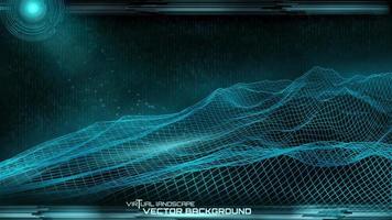 Cyberspace landscape mesh vector background