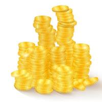 Concept Success in Business with Stack of Gold Coins vector