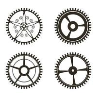 Set of gears on   white background vector