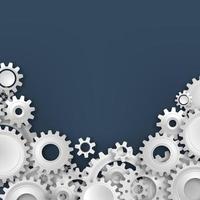 White gears on the grey background vector