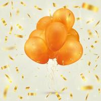 Colorful festive background with balloons and confetti. vector