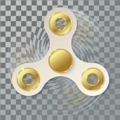 white Hand spinner with motion blur effect.