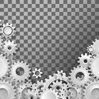 White gears on the transparent  background vector