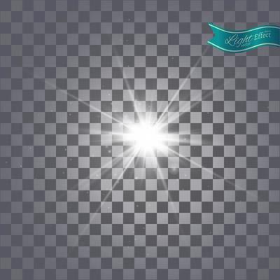 Star burst with sparkles. Glow light effect.