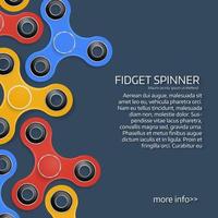 Vector colorful  illustration of fidget spinner banner.