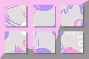 Abstract set of Social media stories and post frame templates.Vector cover. Mockup for personal blog or shop. Layout for promotion. vector