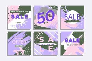 Set of sale banner template design. Vector illustration.