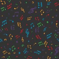 Musical notes seamless pattern vector