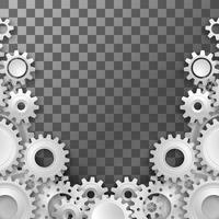 White gears on the transparent  background vector