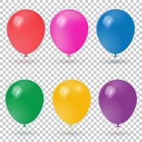 Colección de globos de colores realistas en 3d. vector