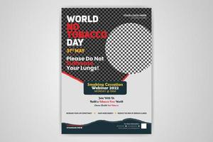 diseño de plantilla de póster de no fumar del folleto del seminario web del día mundial sin tabaco descarga gratuita vector