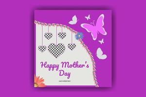 Mothers Day Fashion Sales Offer Discount Banner Social Media Post Design Template Free Download vector