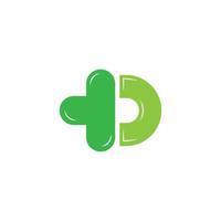 Letter TD Logo Linked Logo in Green Colored vector