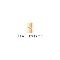 Real estate building logo. Line Art design. home house roof door window family residence, property mortgage business. vector